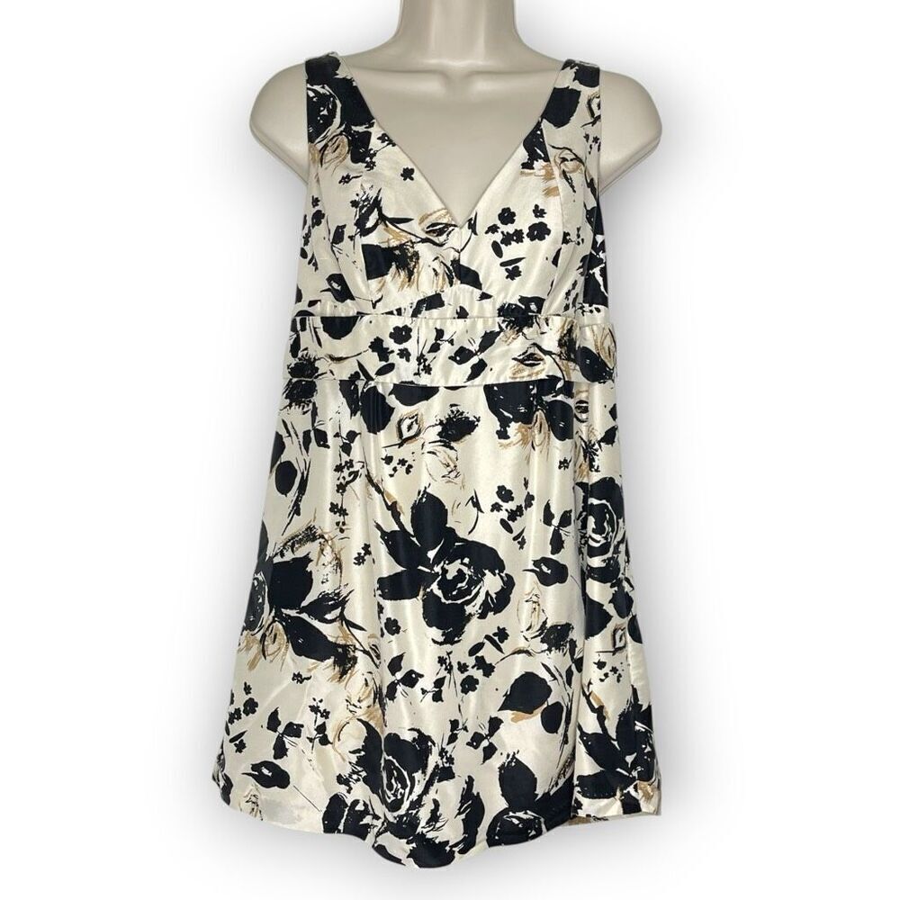 The Limited Y2K Baby Doll Satin Tank Top Empire Waist Floral Women’s Size Medium